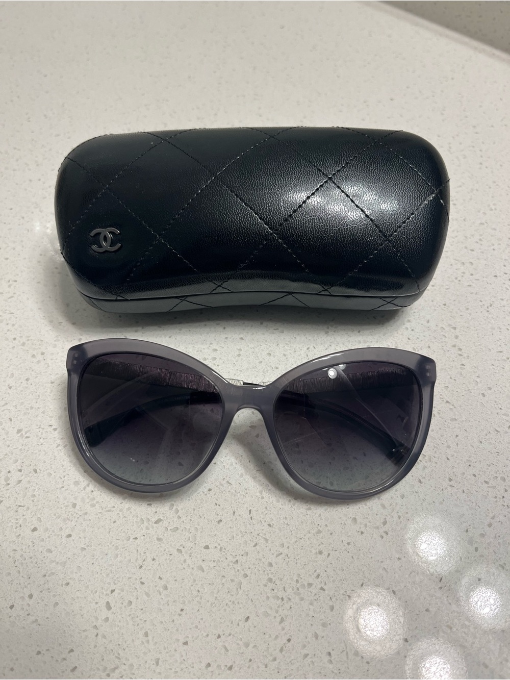 CHANEL Gray Gradient Cat-Eye Sunglasses